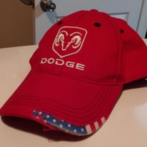 Dodge‎ Baseball Cap Hat Red White Blue American Flag Adjustable 100% Cotton
